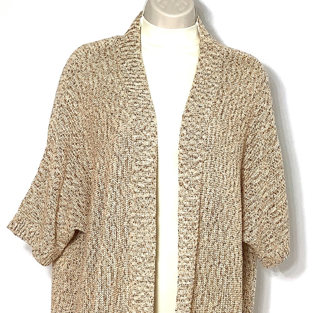 NWT Lane Bryant Metallic Cardigan Sweater 14 16 Open Front Gold Knit 1X Party - Picture 5 of 10
